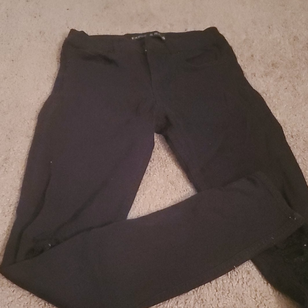 Destressed black jeans